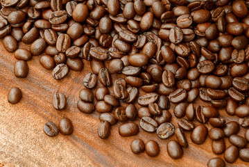 Coffee on grunge wooden background