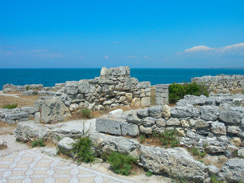Ruins of Chersonesus, ancient greek town near Sevastopol. Crimea, Russia.