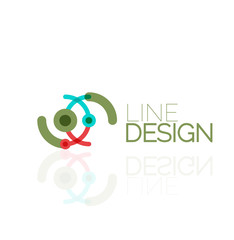 Vector swirl and circles outline minimal abstract geometric logo