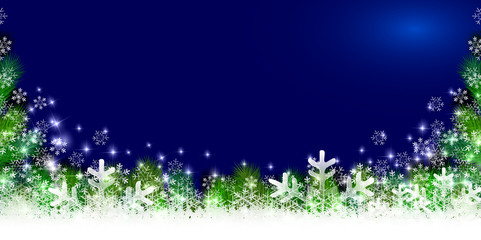 クリスマス　雪　モミの木　背景