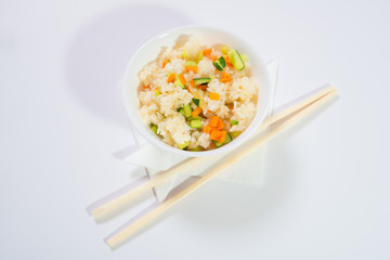 Chinese food. Rice with vegetables