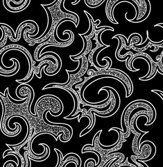 Abstract vector seamless pattern with curling shapes. Decorative endless texture