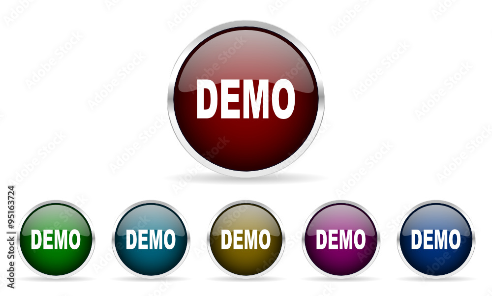 Poster demo vector icon set