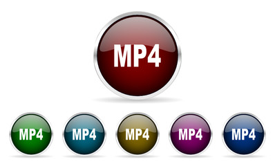 mp4 vector icon set