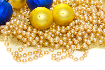 Christmas tree decorations isolated on white background