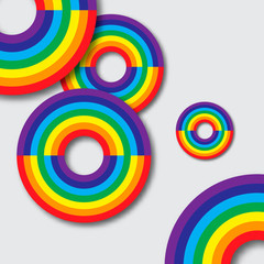 Bright background with rainbow colorful circles.