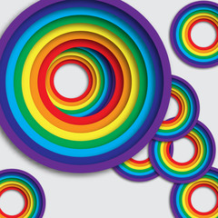 Bright background with rainbow colorful circles.