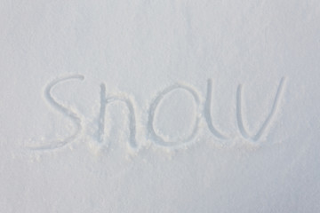 The word snow written