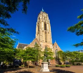 Keuken spatwand met foto Grote of Sint-Laurenskerk, a church in Rotterdam, the Netherland © Leonid Andronov
