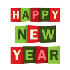 HAPPY NEW YEAR 2016 Vector Letters Card