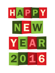 HAPPY NEW YEAR 2016 Vector Letters Card 