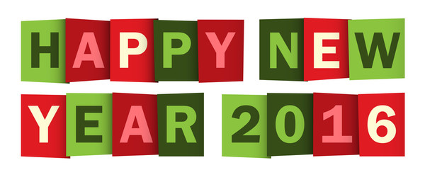 HAPPY NEW YEAR 2016 Vector Letters Card 