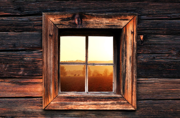 Altes Holzfenster (Herbst)