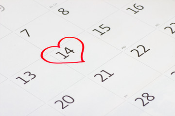 February 14, 2015 on the calendar, Valentine's day