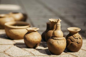 Fototapeta na wymiar clay pot and vase handicraft