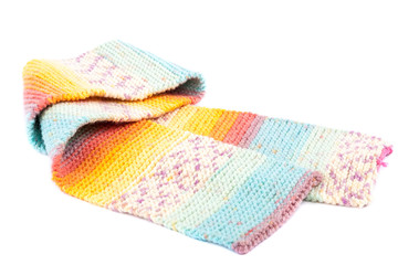 Cold winter clothing - knitted wool scarf