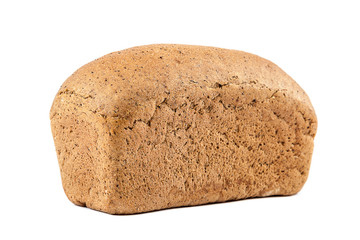 Loaf of bread on white background.