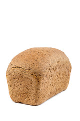 Loaf of bread on white background.