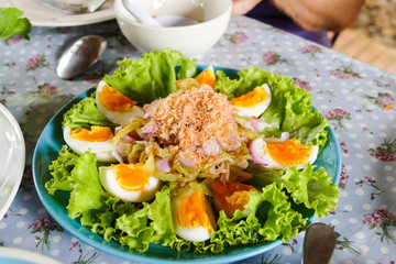 green chili, shallot and boiled egg