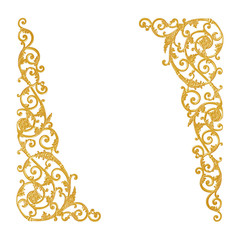 old antique gold frame Stucco walls greek culture roman vintage