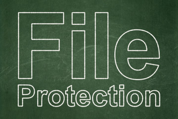 Security concept: File Protection on chalkboard background