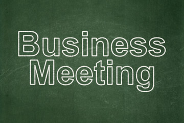 Obraz premium Finance concept: Business Meeting on chalkboard background