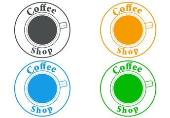 Icono plano Coffee Shop en varios colores #1