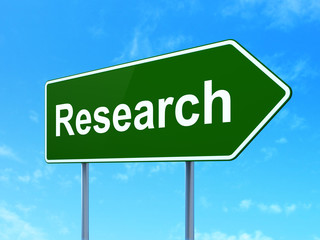Advertising concept: Research on road sign background