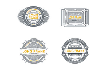 Set of Retro Vintage Beer Badges, Labels, Logos. Stock vector.
