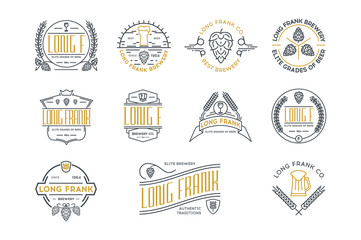 Obraz premium Retro vintage beer labels and logo templates. Stock vector.