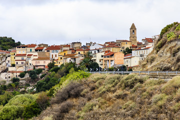 Fototapeta na wymiar Sedini een dorp in het noorden van Sardinië