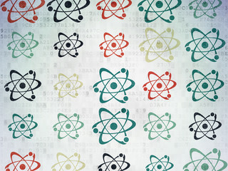 Science concept: Molecule icons on Digital Paper background