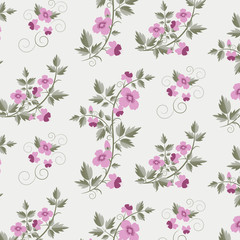 Fototapeta na wymiar Vector retro floral pattern with flowers
