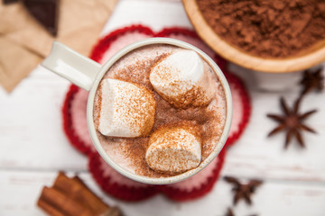 Cocoa drink with marshmallows