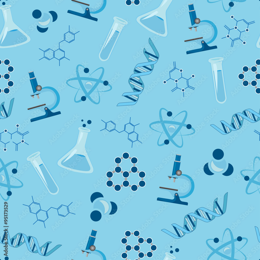 Poster laboratory workspace elements icons texture.