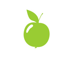 Green apple - whole and cut fruit.