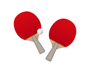 Vector Table tennis bats and ball