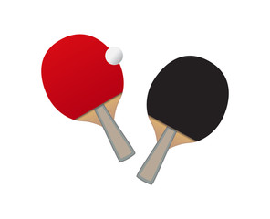 Vector Table tennis bats and ball