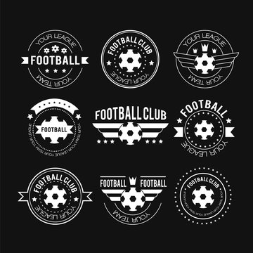 Set of football or soccer emblems