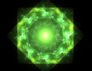 fractal radial pattern on the subject of science, technology and design