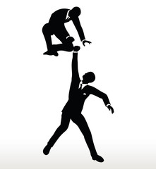 businessmen team holding on with a helping hand