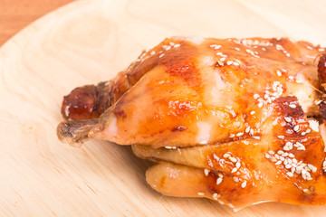 Whole roasted chicken dish