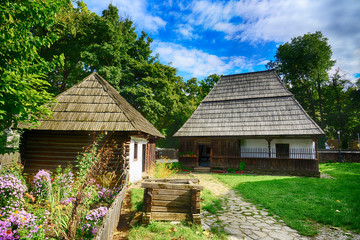 Fototapeta na wymiar The old houses,village museum,Bucharest,Romania,Europe.HDR image