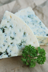 blue cheese with parsley