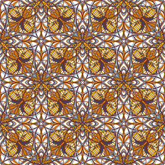 Pattern with decorative symmetric ornament