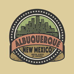 Grunge rubber stamp with name of Albuquerque, New Mexico