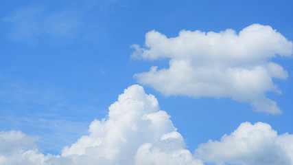Blue sky and cloud as background texture in horizontal frame