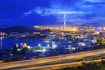 Fototapeta na wymiar Hong Kong West Kowloon Corridor highway bridge