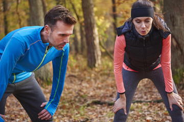 Fototapeta premium Short break during the jogging