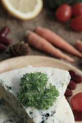 blue cheese with parsley